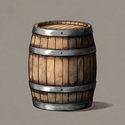 Wooden Barrel Illustration