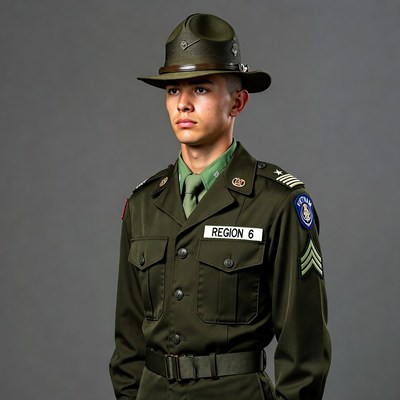 Young man in Region 6 JROTC uniform