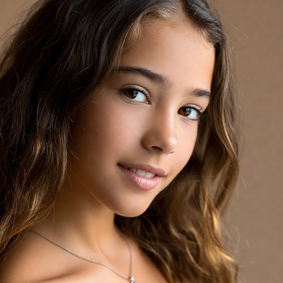 Beautiful young woman close-up portrait