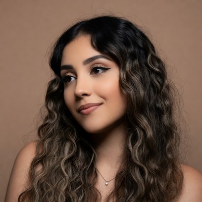 Beautiful woman with curly hair