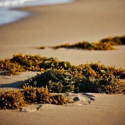 Seaweed on Sandy Beach