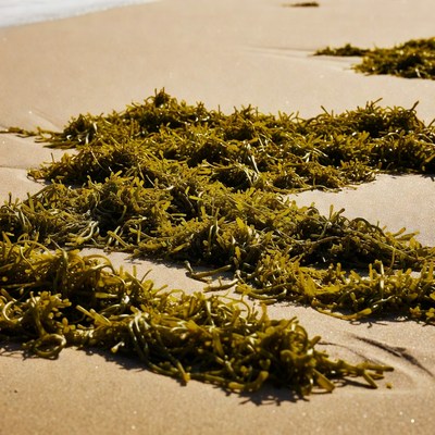 Seaweed on Sandy Beach