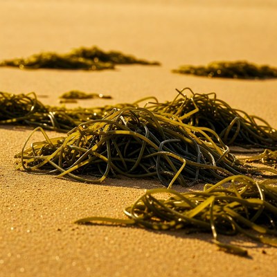 Seaweed on Sandy Beach