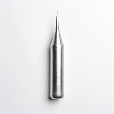 Silver Needle on White Background