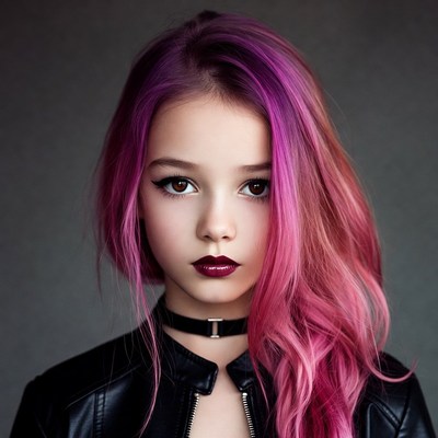 Girl with pink hair and choker