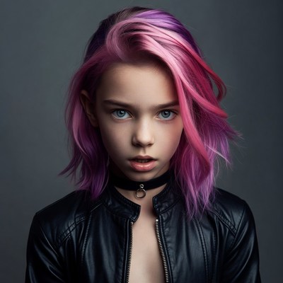 Girl with pink hair and choker
