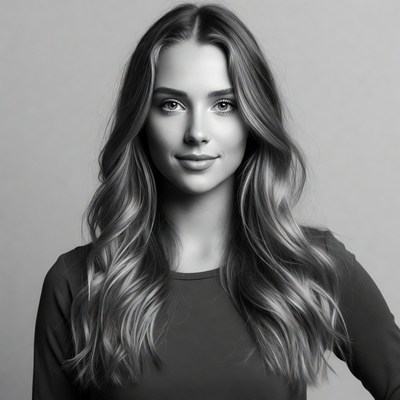 Beautiful woman with long wavy hair