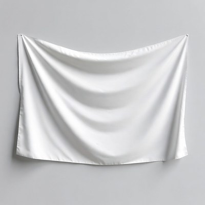 Blank White Fabric Hanging on Wall