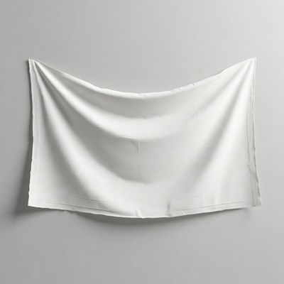 Blank White Fabric Hanging on Wall