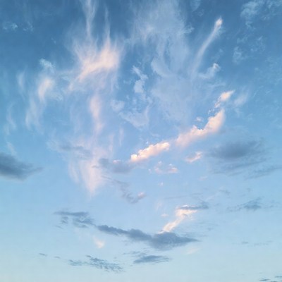 Cirrus clouds in blue sky