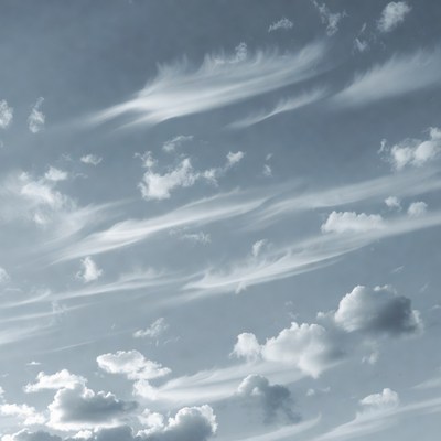Cirrus clouds in blue sky