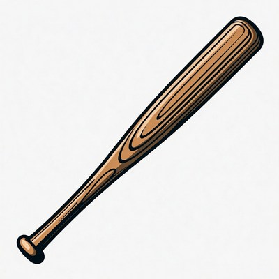 Wooden Baseball Bat Illustration