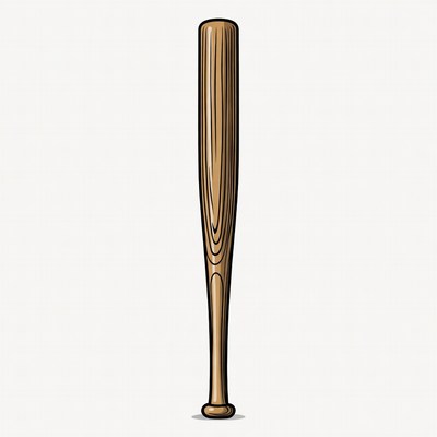 Wooden Baseball Bat Illustration
