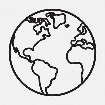 Line Art Earth Globe
