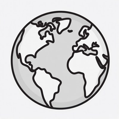 Line Art Earth Globe