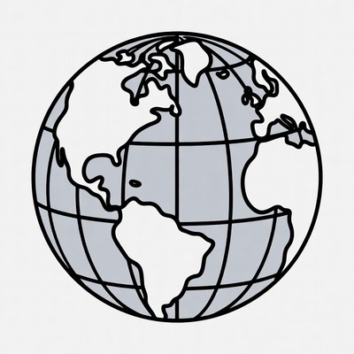 Line Art Globe Illustration