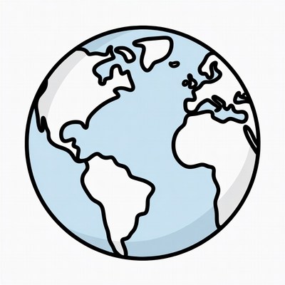 Blue Outline Earth Illustration