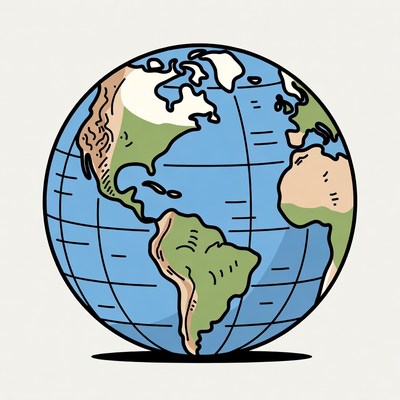 Illustrated Earth Globe
