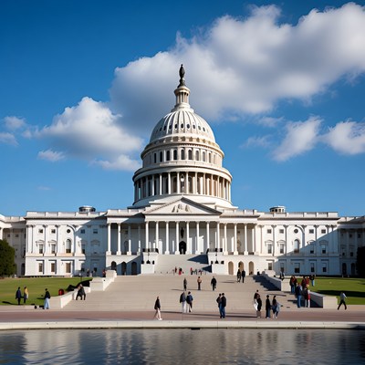 US Capitol Building with Tourists
