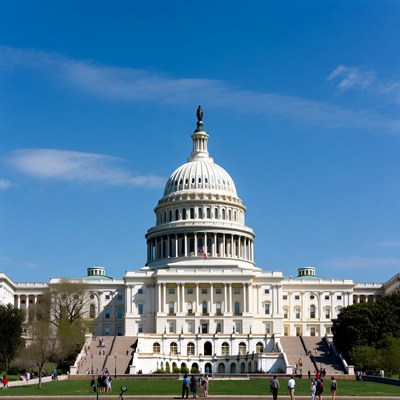 US Capitol Building with Tourists