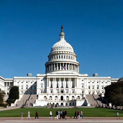 US Capitol Building with People