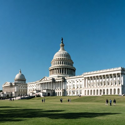 US Capitol Building with Tourists