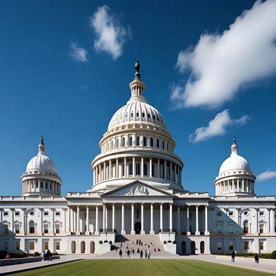 US Capitol Building with Tourists