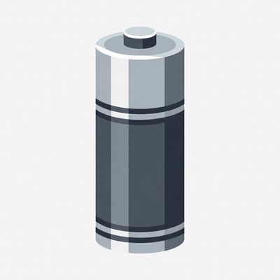 Silver AA Battery Illustration