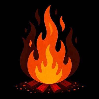 Campfire Flames Illustration