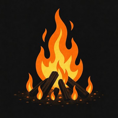 Campfire flames illustration