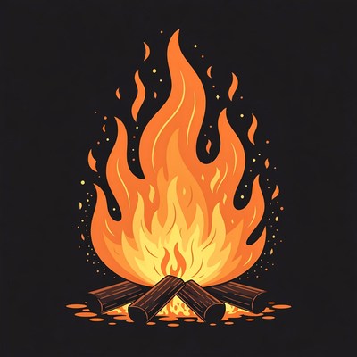 Campfire Flames Illustration