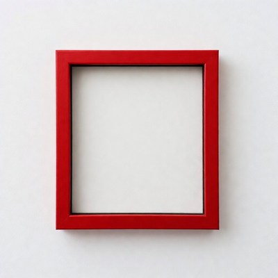 Red Picture Frame on White Background