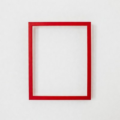 Red Picture Frame on White Background