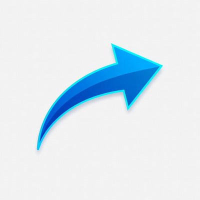 Curved Blue Arrow Icon