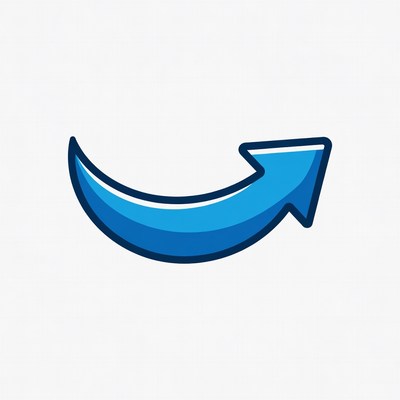 Curved Blue Arrow Icon