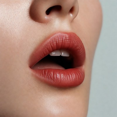 Woman's red lips close-up