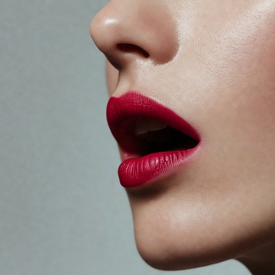 Woman's red lips close-up