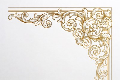 Gold Ornate Corner Border Design