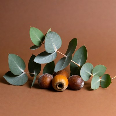 Eucalyptus Leaves and Acorns