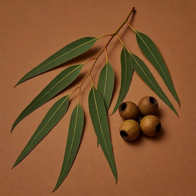 Eucalyptus Leaves with Seed Pods