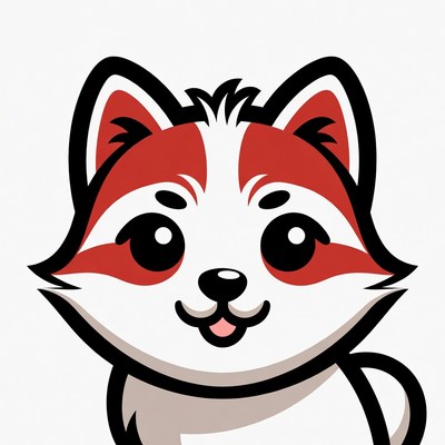 Cute red fox cartoon face