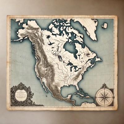Vintage North America Map