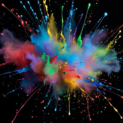 Colorful Paint Splatter Explosion