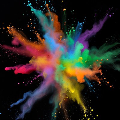 Colorful Paint Splatter Explosion