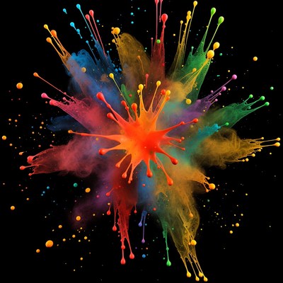 Colorful Paint Splatter Explosion