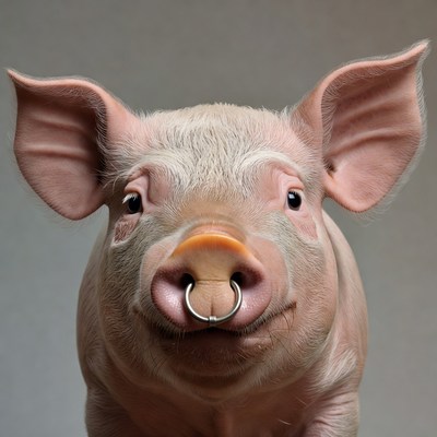 Pig with nose ring