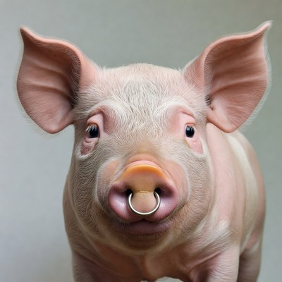 Pig with nose ring