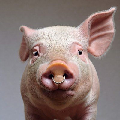 Pig with nose ring