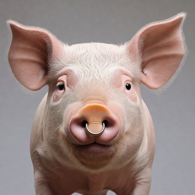 Pig with nose ring