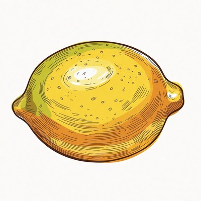 Bright yellow lemon illustration